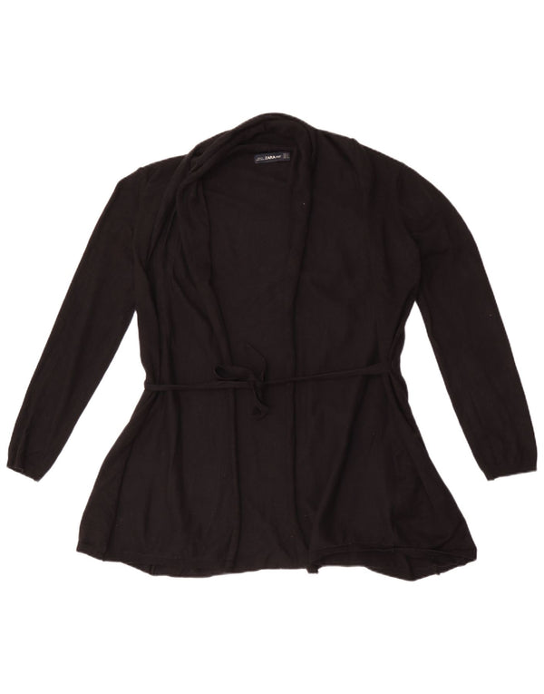 Женский открытый кардиган Zara UK 12, средний черный вискоза
