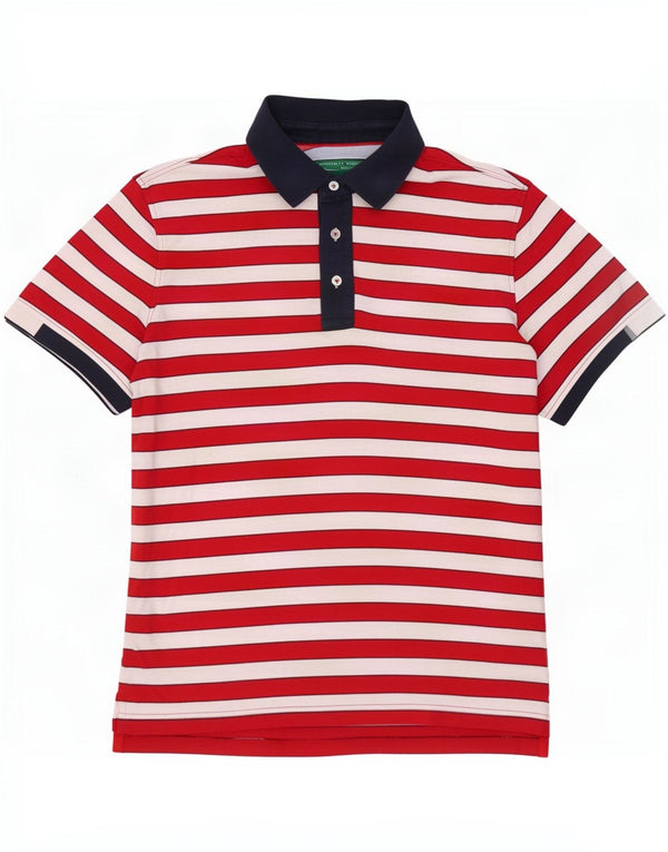 Мужская рубашка-поло для регби Tommy Hilfiger, хлопок в красную полоску среднего размера