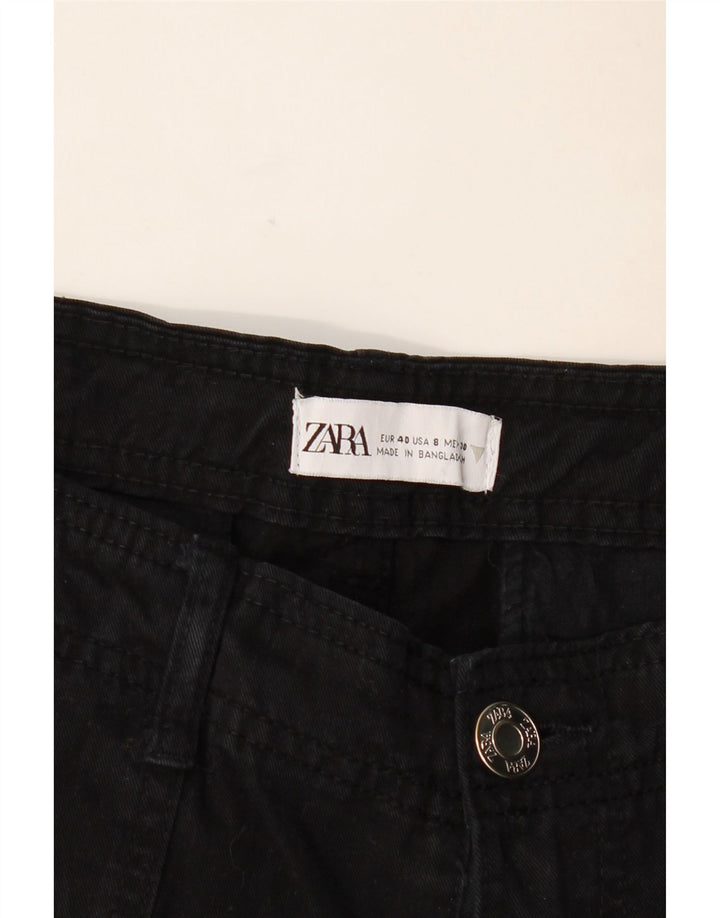 Женские прямые брюки карго ZARA EU 40 Medium W30 L31, черные