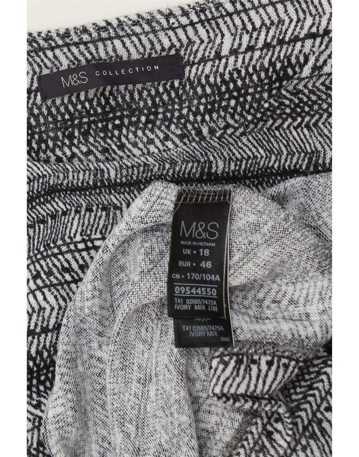 Женский свободный топ Marks & Spencer с рукавом 3/4, Великобритания, 18 XL, серый в полоску