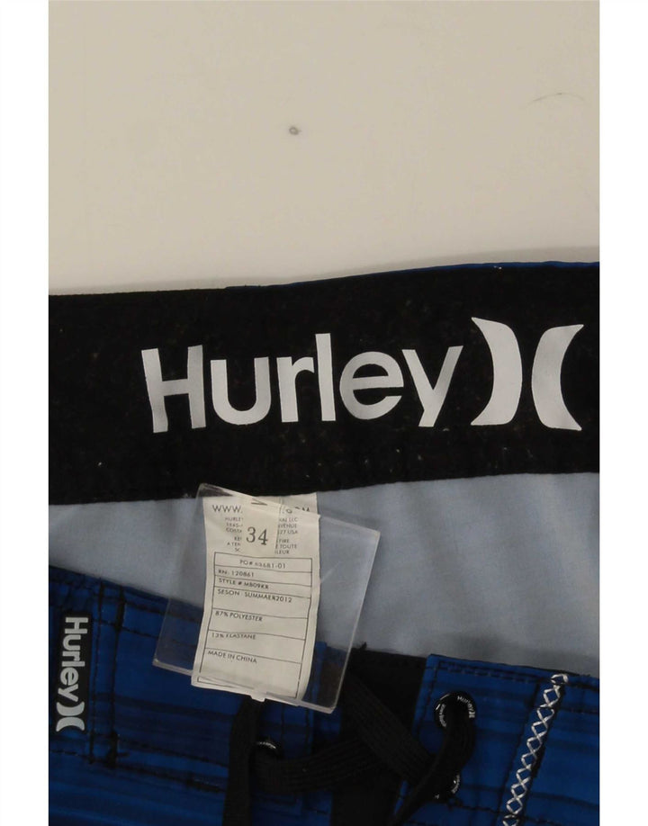 Мужские шорты для плавания Hurley, полиэстер, большая синяя полоска