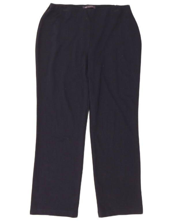 Marks & Spencer Womens Straight Casual Trousers UK 12 Medium W30 L27 Black
