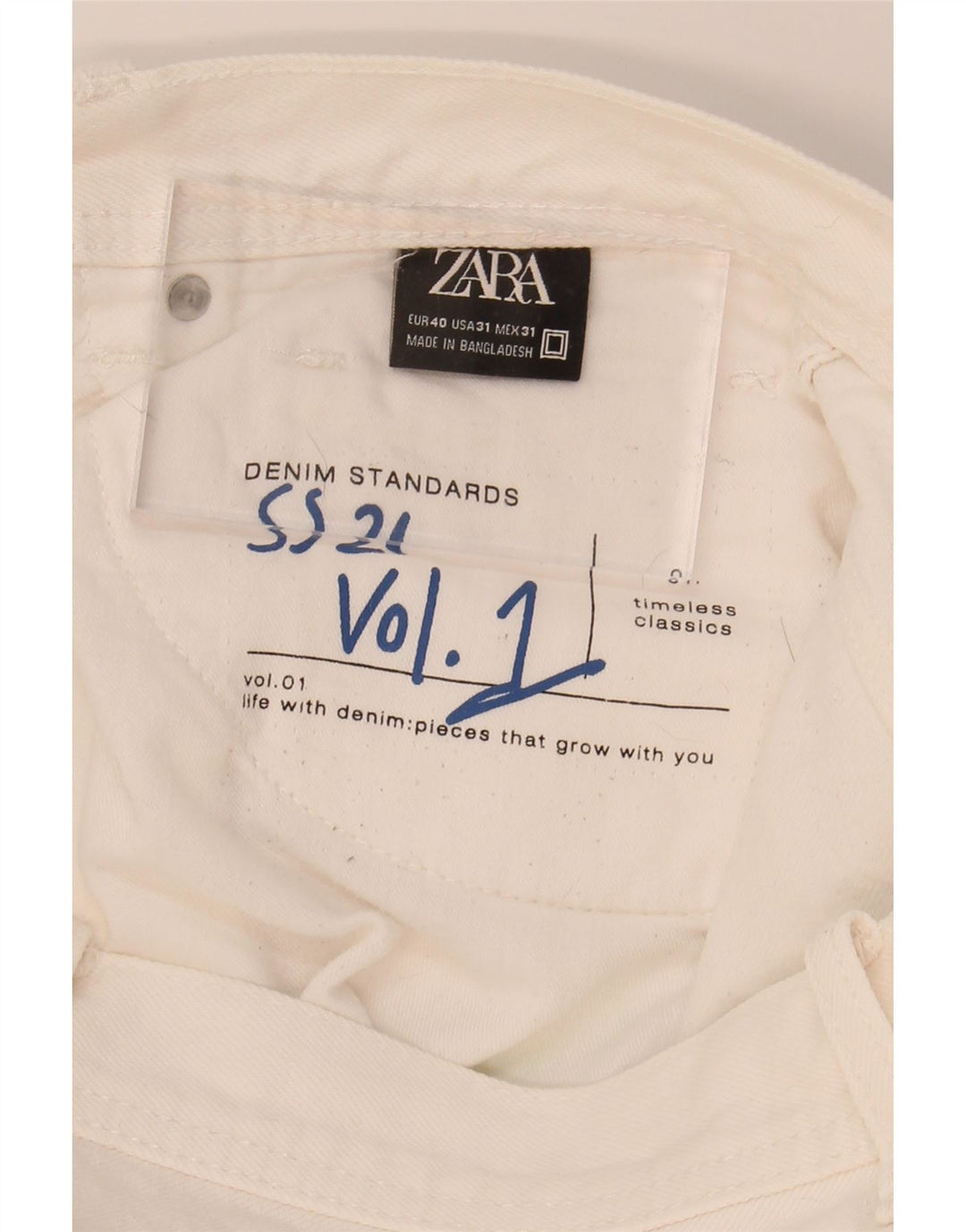 ZARA Mens Denim Shorts EU 40 Medium W32  White Vintage Zara and Second-Hand Zara from Messina Hembry 