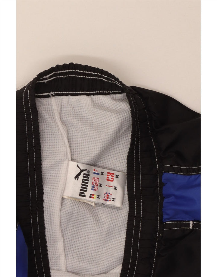 Мужские спортивные брюки Puma, джоггеры, средний черный, полиамид с цветными блоками