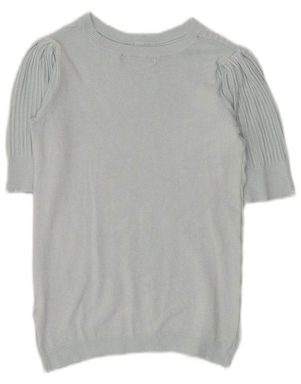 Женский укороченный джемпер с круглым вырезом Marks & Spencer, Великобритания, 10, маленький синий