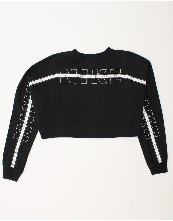 Женский укороченный джемпер большого размера с рисунком Nike UK 14, средний черный