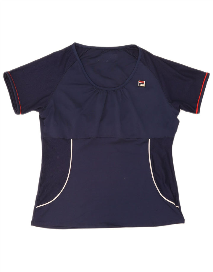 Женская футболка Fila Top UK 14 Medium Navy Blue Полиэстер