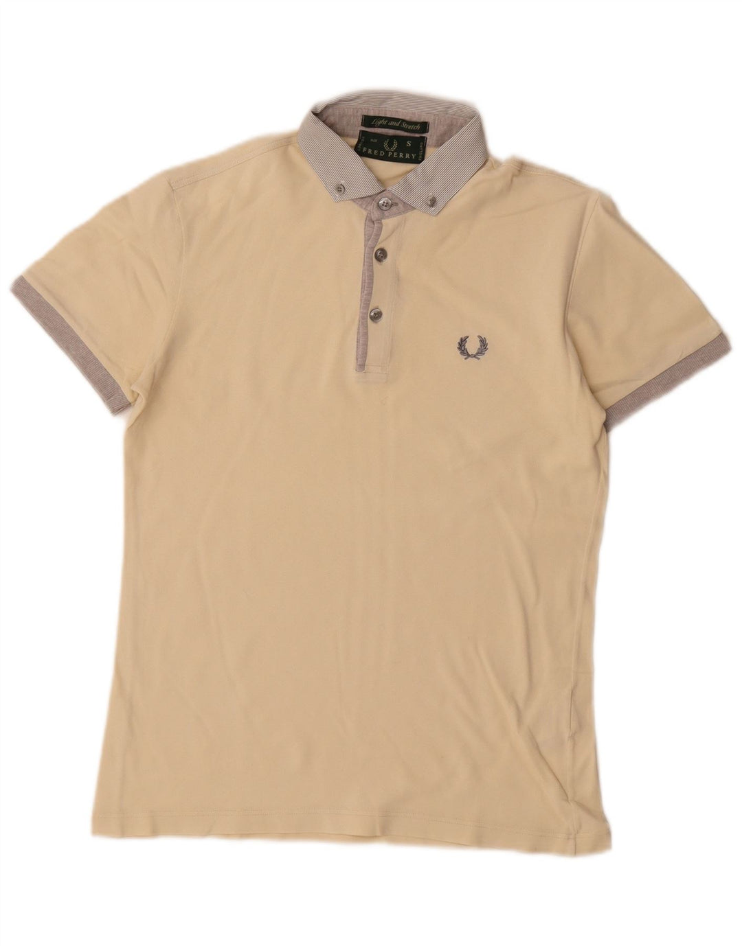Мужская рубашка-поло Fred Perry маленького размера из хлопка белого цвета