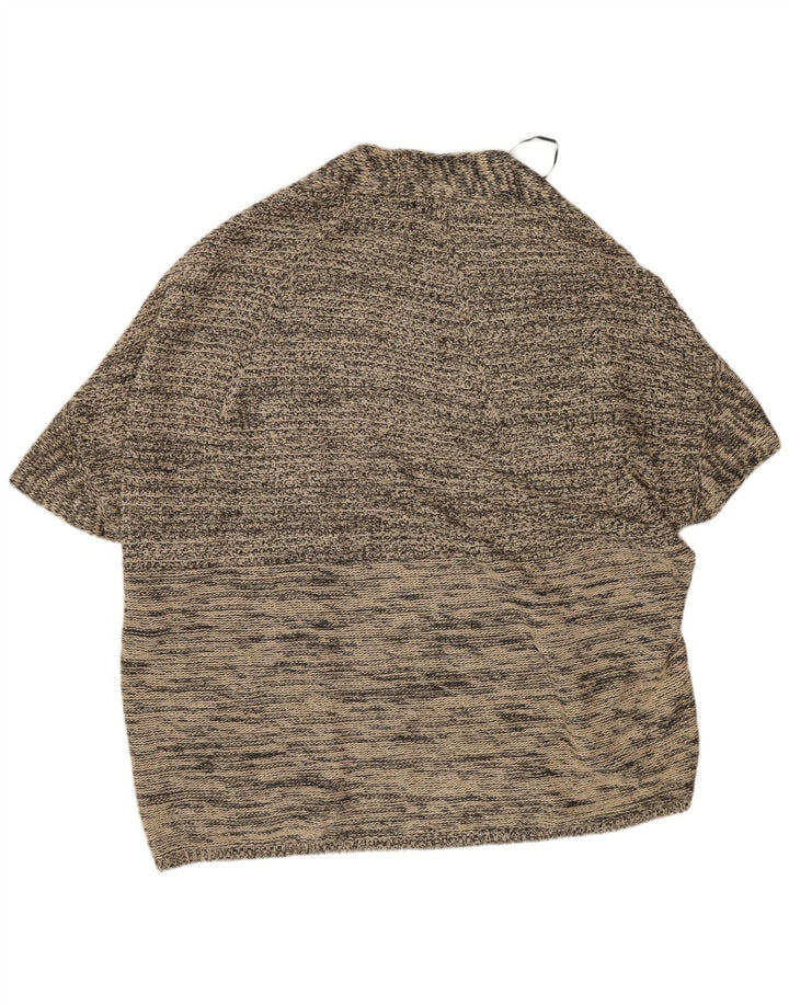 Женский джемпер-пончо Massimo Dutti UK 14, средний серый в крапинку