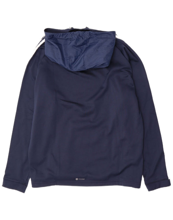 Adidas Mens Hoodie Jumper 2XL Navy Blue Polyester Sports