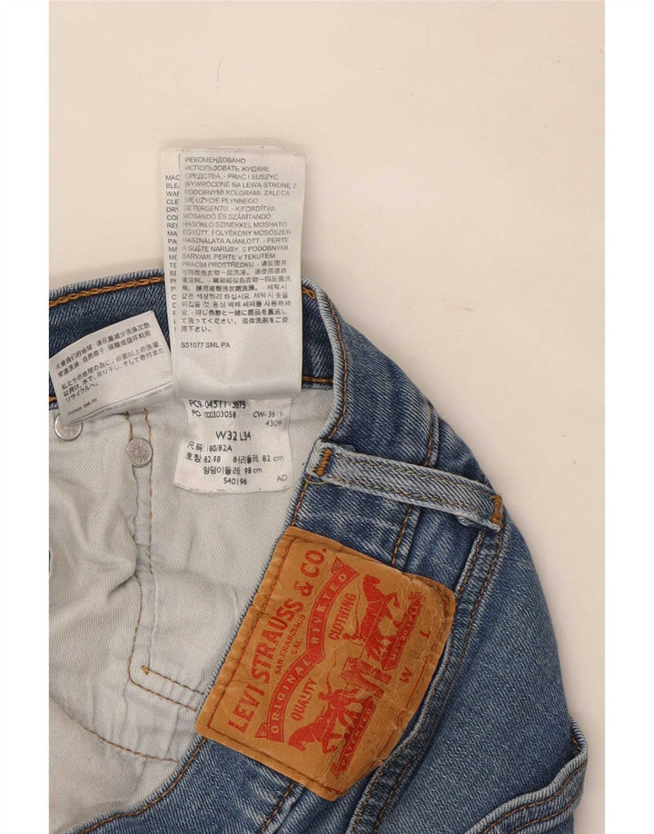 Мужские джинсы Levi's Slim 511 W32 L34 синие, хлопок