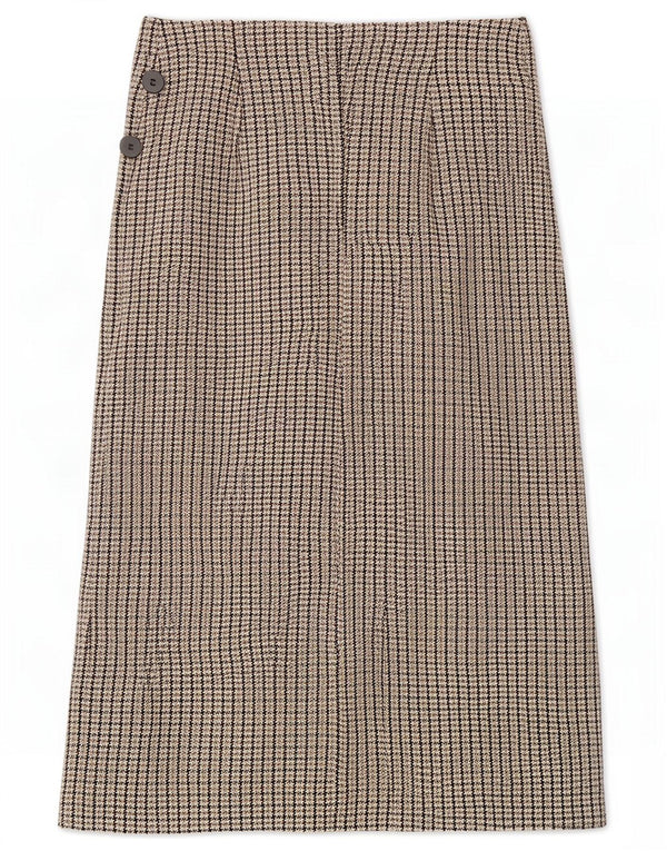 Женская юбка с запахом Zara, большая W30, коричневая клетка