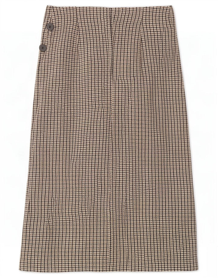 Женская юбка с запахом Zara, большая W30, коричневая клетка