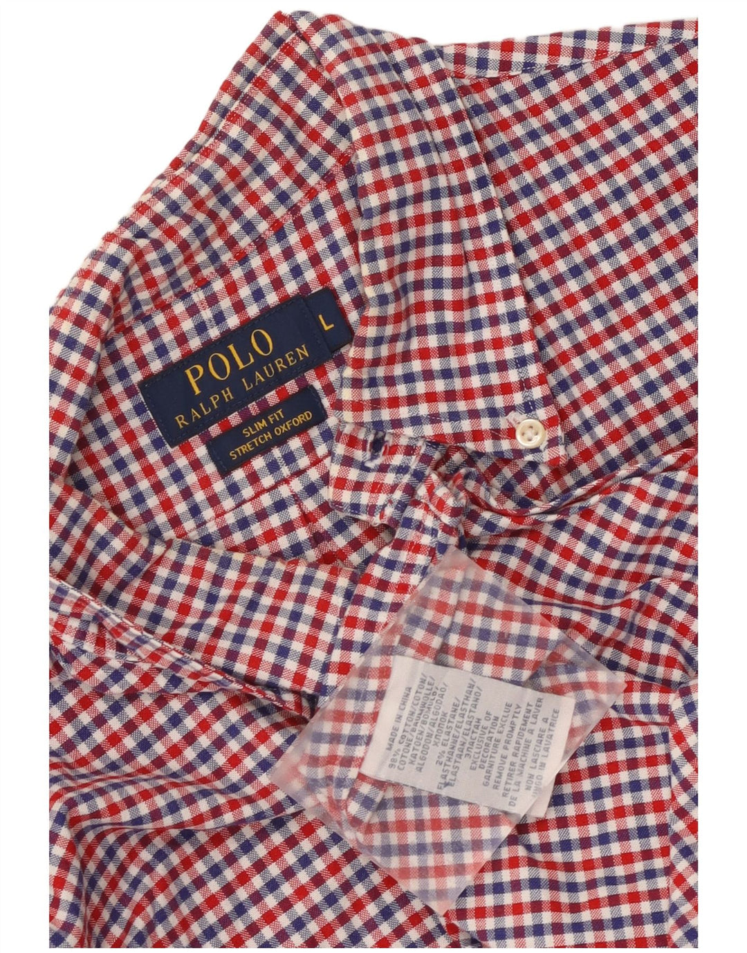 Мужская оксфордская рубашка стрейч Polo Ralph Lauren, большая разноцветная клетка