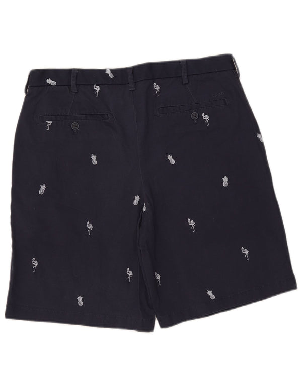 Мужские шорты чинос Izod с рисунком фламинго W33, средние, темно-синие, хлопковые