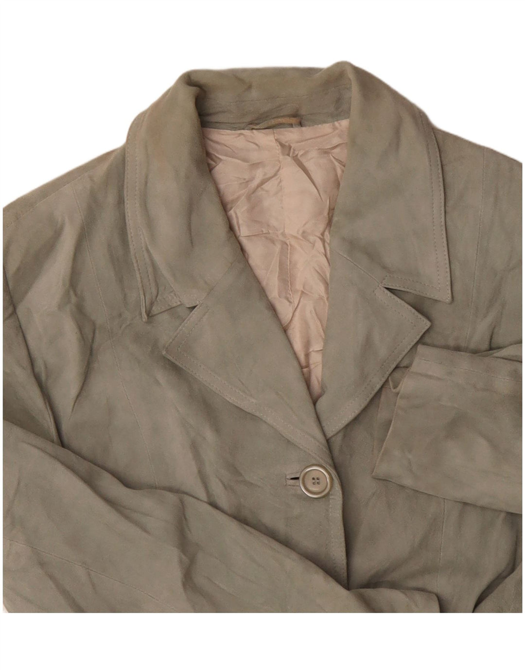 Женский замшевый пиджак Pollini на 3 пуговицах, Великобритания 14, средний зеленый