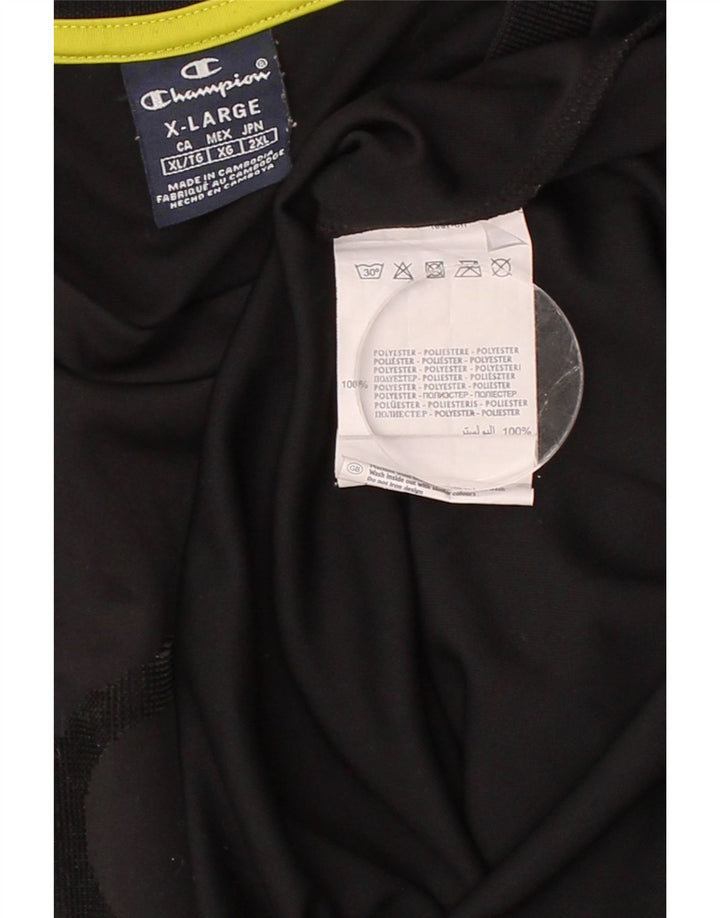 CHAMPION Mens Graphic Sweatshirt Jumper XL Black Polyester Vintage Champion and Second-Hand Champion from Messina Hembry 