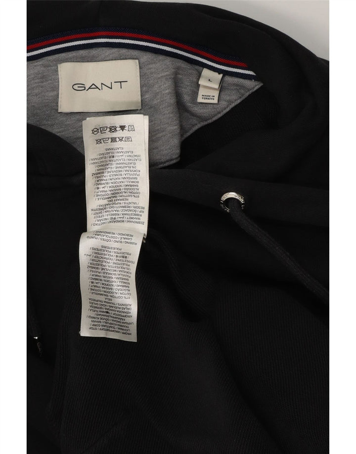 GANT Мужской свитер с капюшоном на молнии, большой черный, хлопок