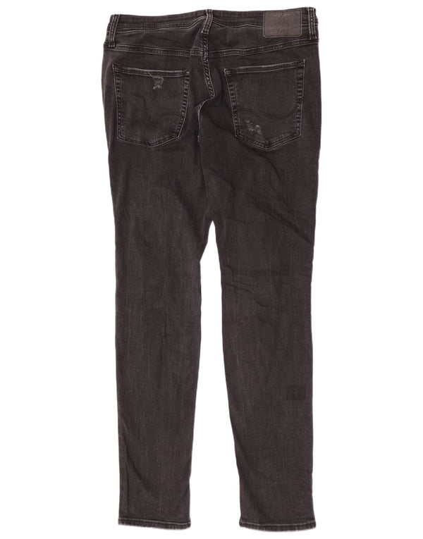 Мужские потертые джинсы скинни Jack & Jones W36 L34, черный хлопок