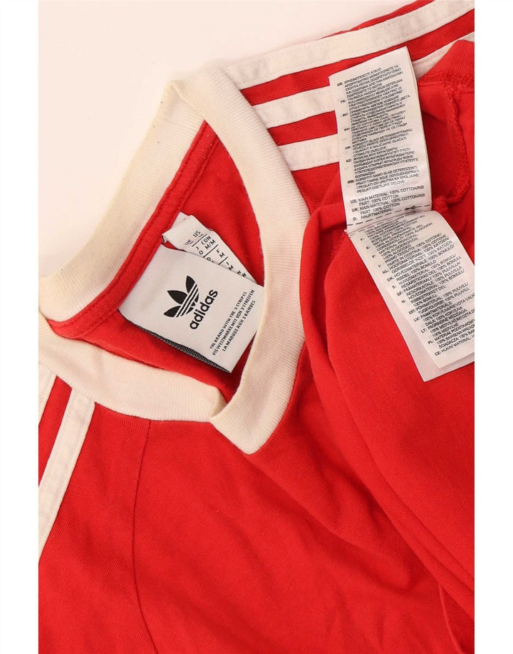 Мужская футболка Adidas Top среднего красного цвета из хлопка