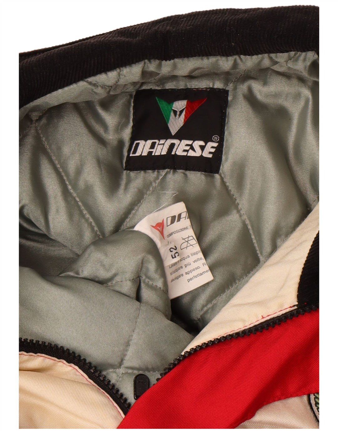 Мужская гоночная куртка Dainese с графическим рисунком EU 52, большая красная с цветными блоками, полиамид