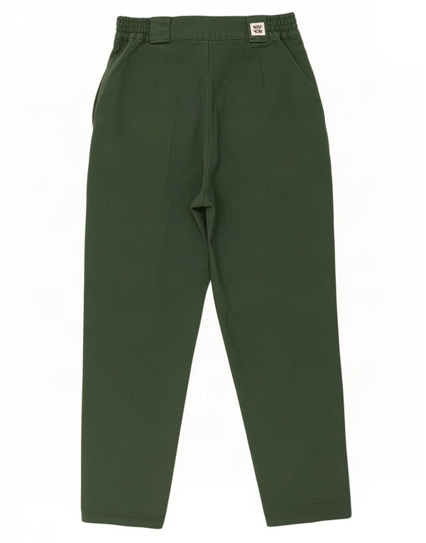 Lucy & Yak Womens High Waist Pegged Casual Trousers W28 L28 Green Cotton