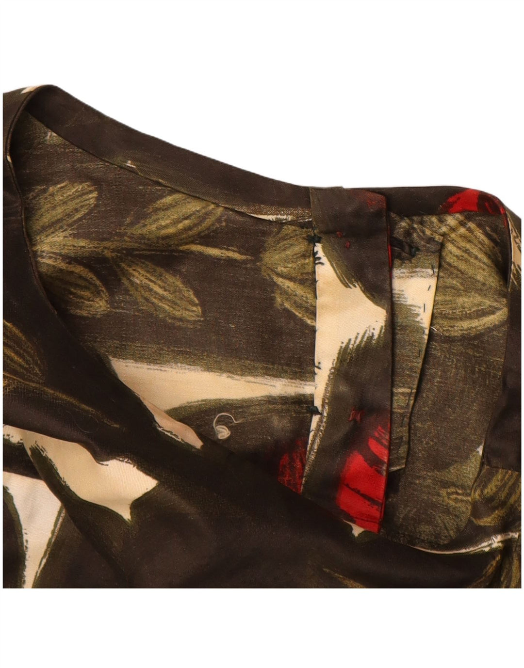 ВИНТАЖНОЕ женское платье-футляр UK 12, средний коричневый цвет с цветочным принтом