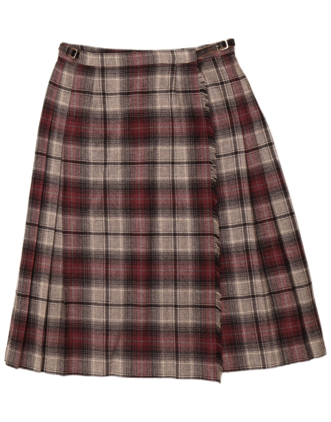 Женская плиссированная юбка с запахом Deerstalker W28, средний красный цвет, шерсть в клетку