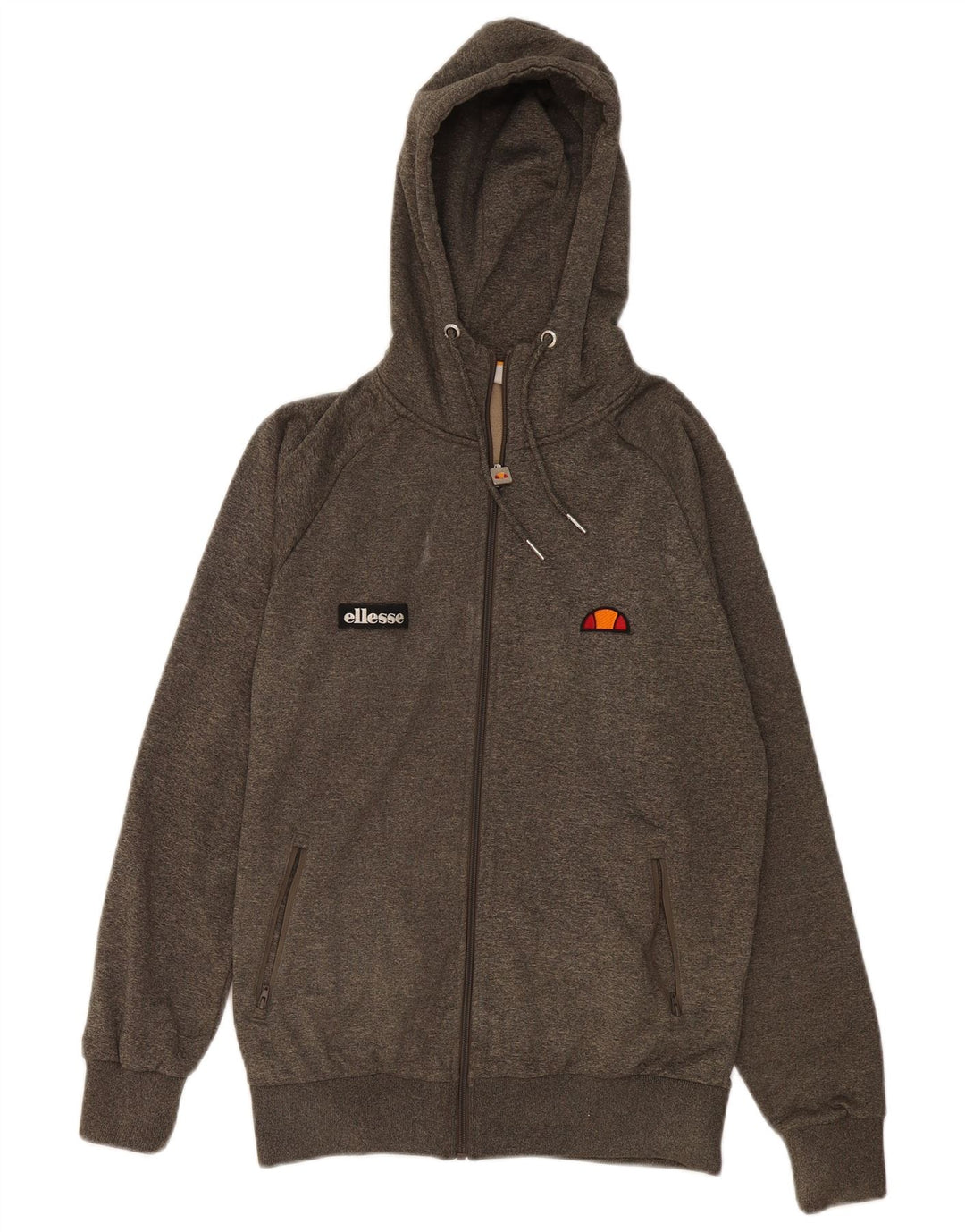Ellesse Мужской свитер с капюшоном и молнией с графическим рисунком, средний хаки, полиэстер