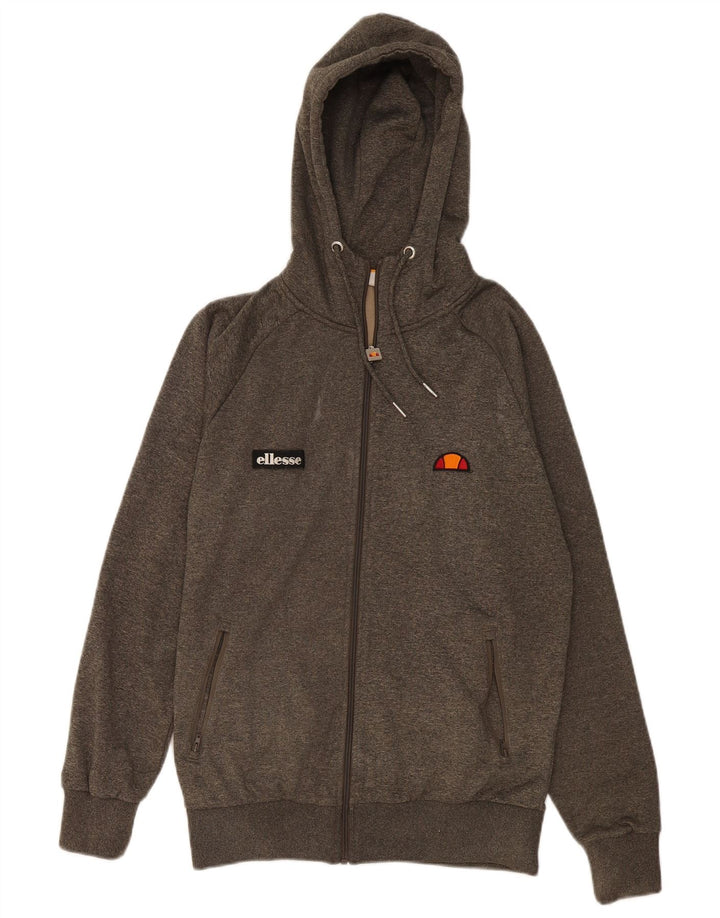 Ellesse Мужской свитер с капюшоном и молнией с графическим рисунком, средний хаки, полиэстер
