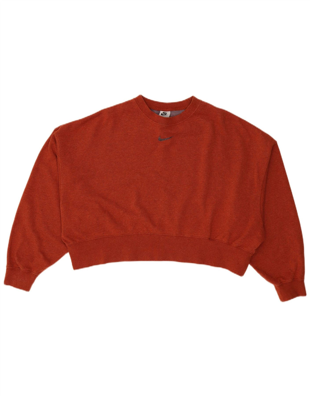 Женский укороченный свитшот оверсайз Nike UK 10, маленький оранжевый хлопковый джемпер