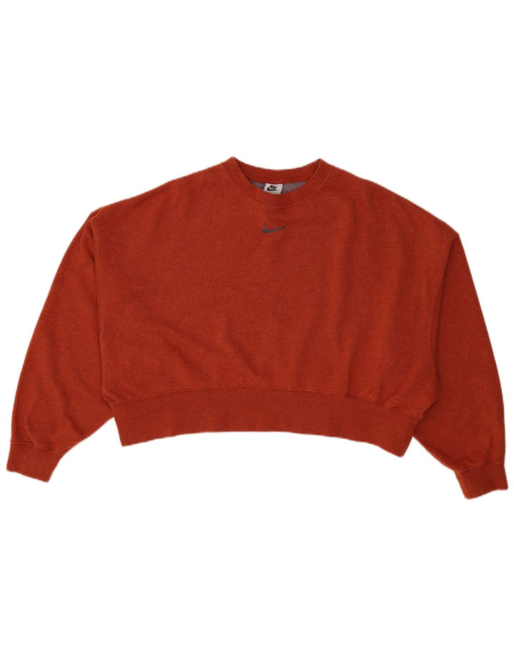 Женский укороченный свитшот оверсайз Nike UK 10, маленький оранжевый хлопковый джемпер