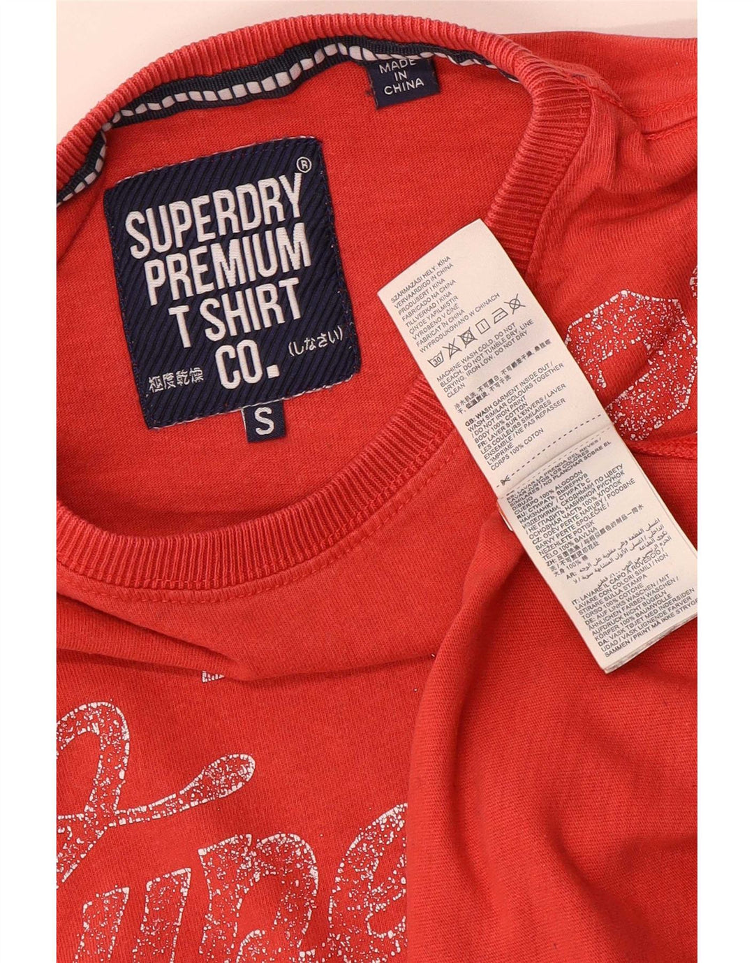 Superdry Мужская футболка с рисунком, маленький красный хлопок