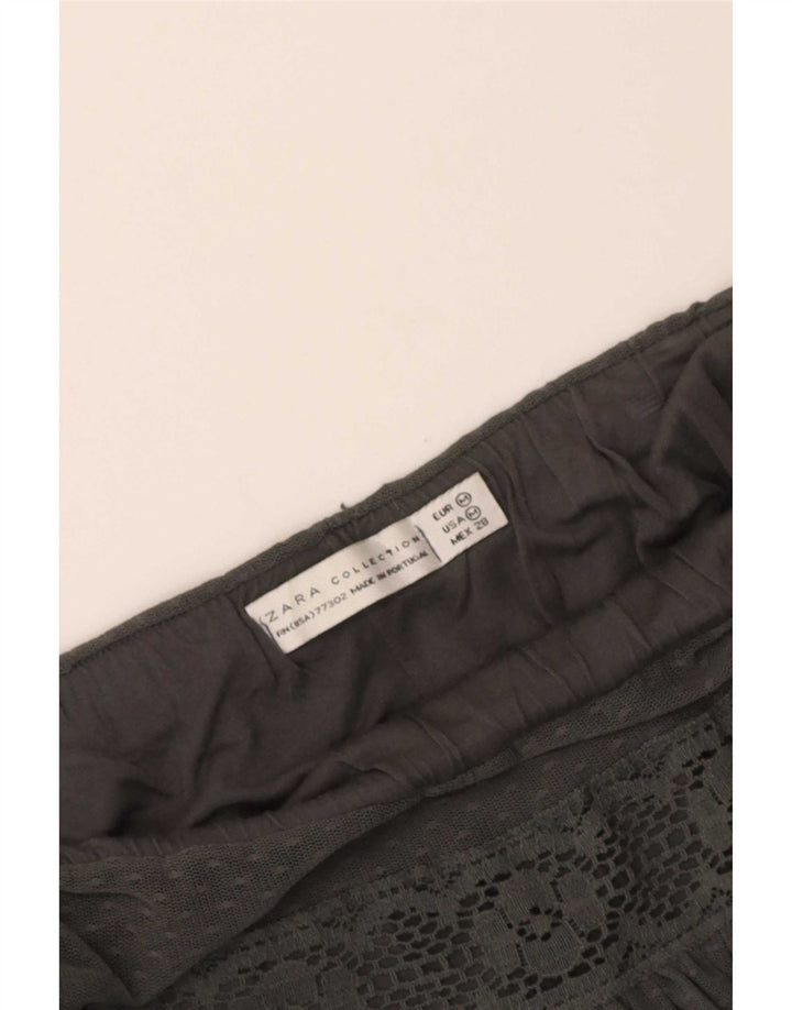 Женская плиссированная юбка Zara Medium W28 Серая в полоску