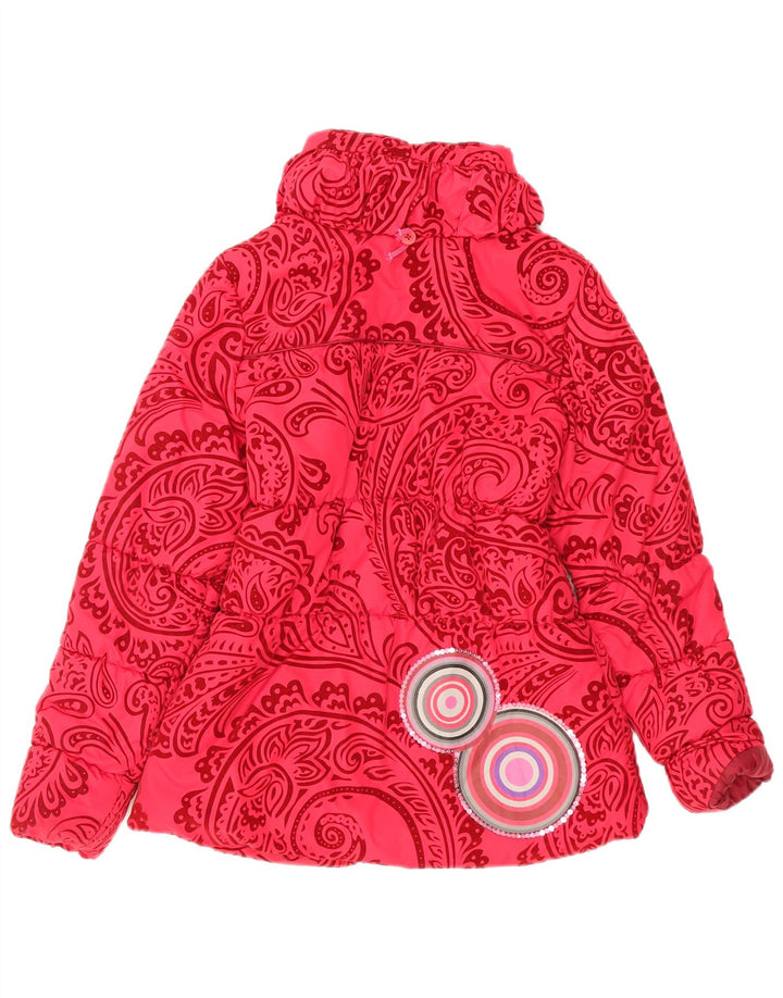 Пуховик Desigual для девочек 13-14 лет, красный с пейсли