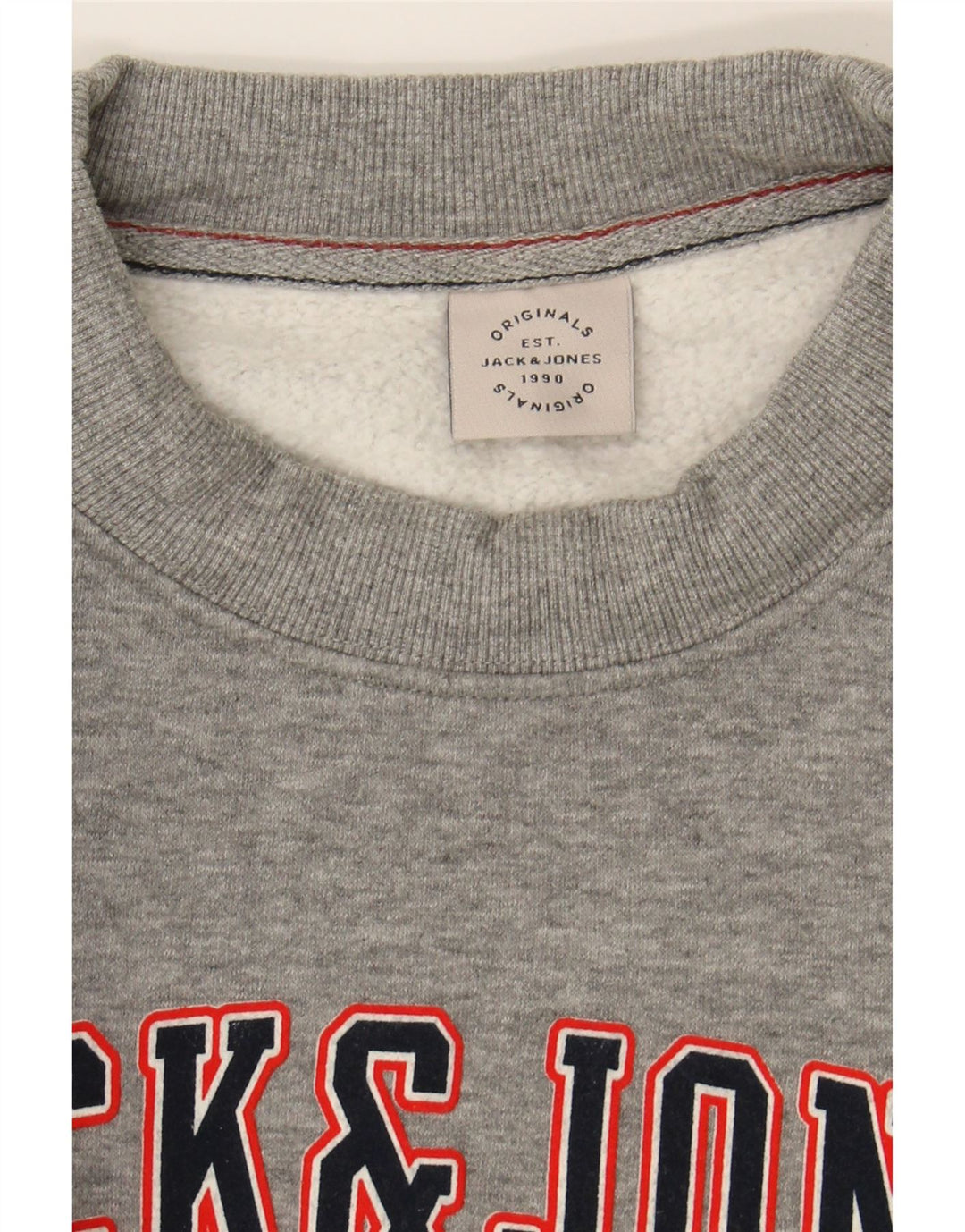 JACK & JONES Mens Graphic Sweatshirt Jumper XL Grey Cotton Vintage Jack & Jones and Second-Hand Jack & Jones from Messina Hembry 