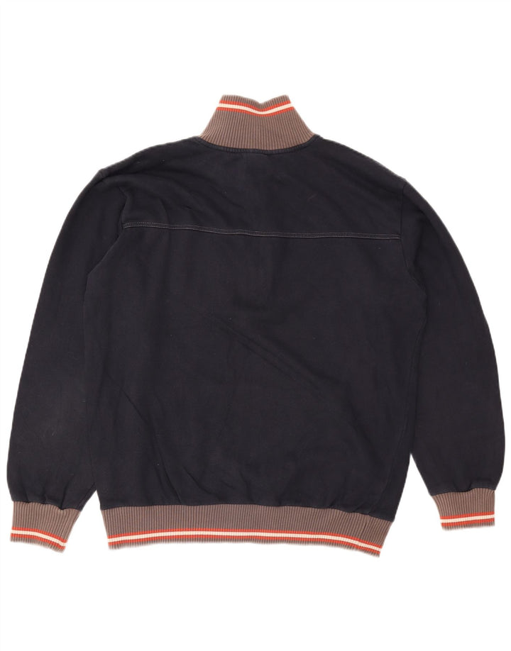 Мужской свитер CHAMPION с воротником на молнии, большой темно-синий с цветными блоками