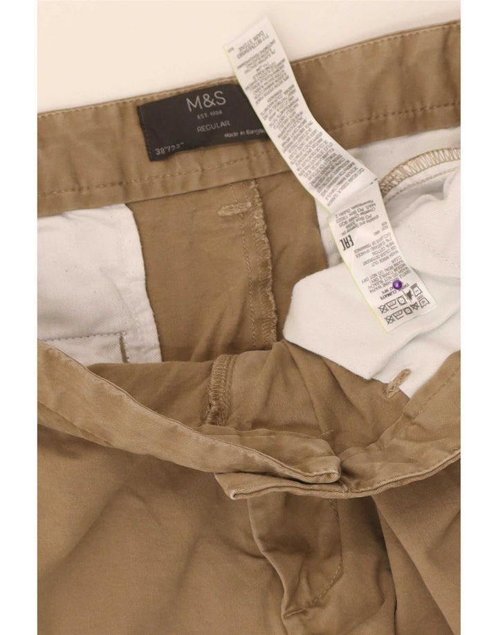 Мужские брюки чиносы Marks & Spencer W38 L33 бежевого цвета, хлопок