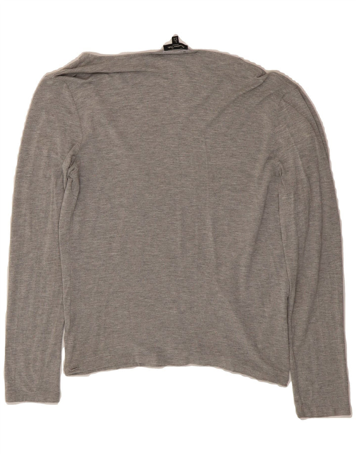 MASSIMO DUTTI Womens Long Sleeve Blouse Top UK 14 Large Grey Viscose Vintage Massimo Dutti and Second-Hand Massimo Dutti from Messina Hembry 