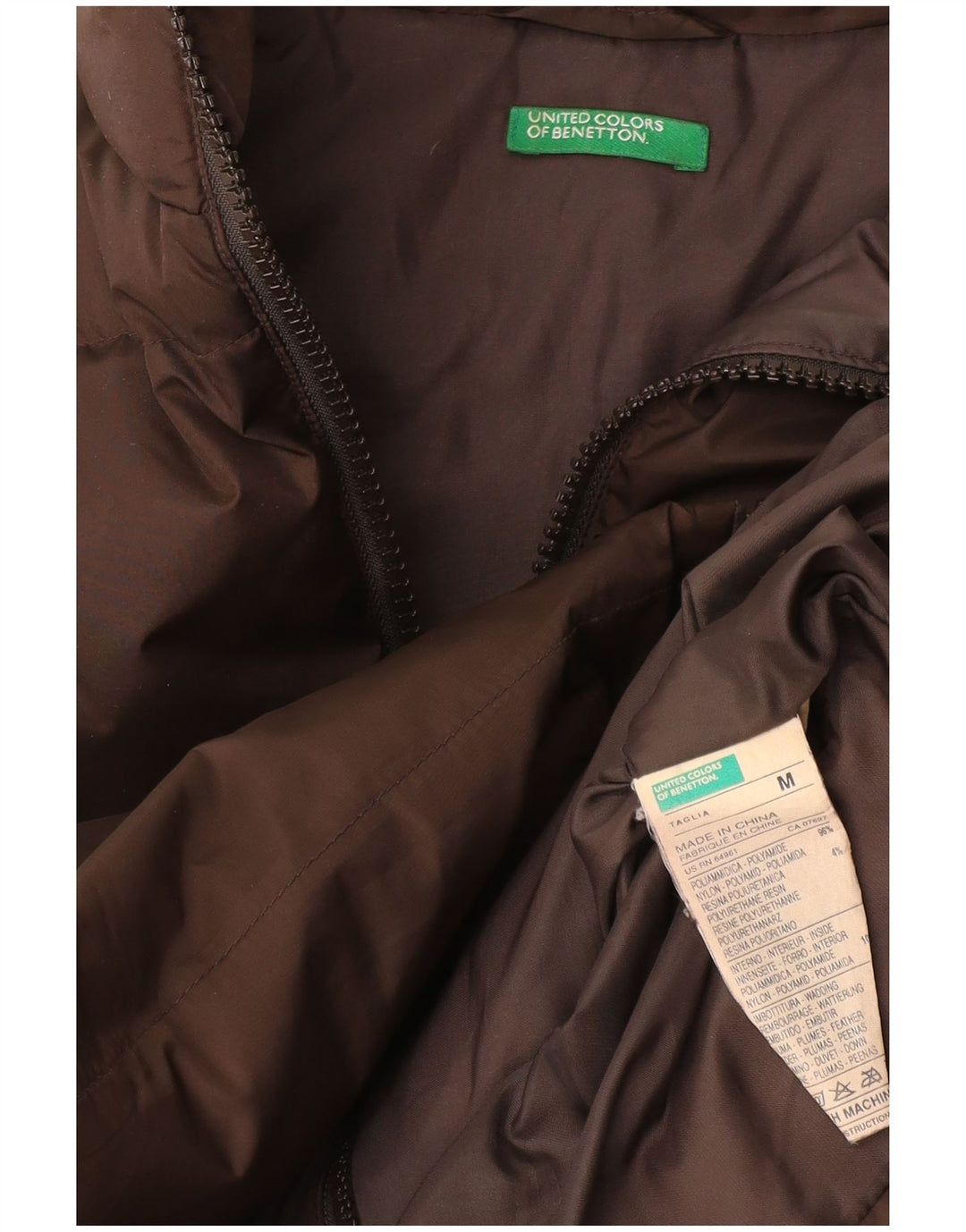Мужская стеганая куртка Benetton UK 38 средний коричневый полиамид