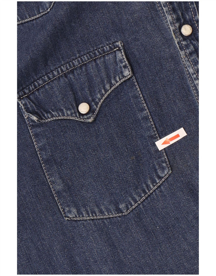 Мужская джинсовая рубашка Levi's из хлопка среднего синего цвета