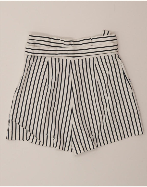Женские шорты чинос с высокой талией Zara XS W24, хлопок в белую полоску