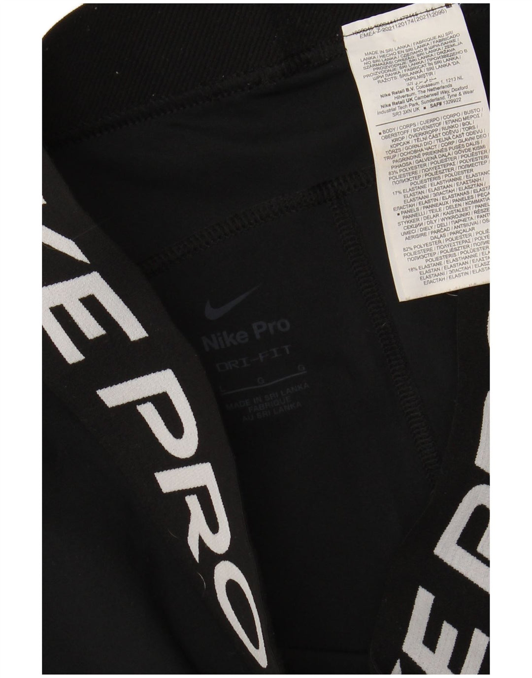 Женские леггинсы с рисунком NIKE Dri Fit UK 14, большие размеры, черный полиэстер