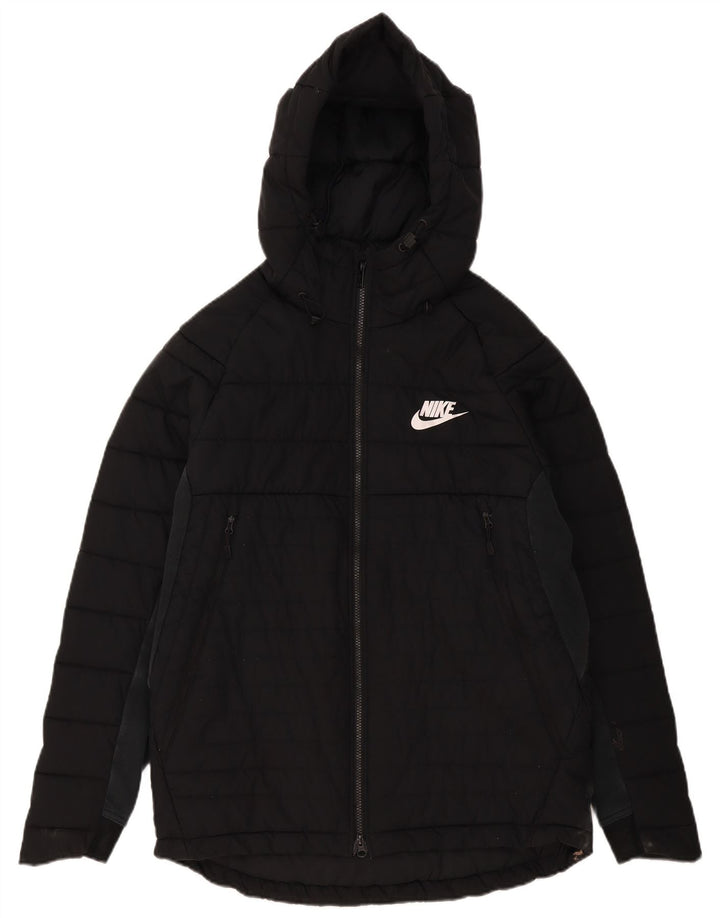Мужская утепленная куртка с капюшоном Nike UK 40, большая черная полиэстер
