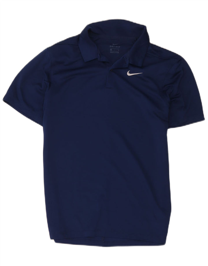 Мужская рубашка-поло Nike Dri Fit, маленькая, темно-синяя, полиэстер