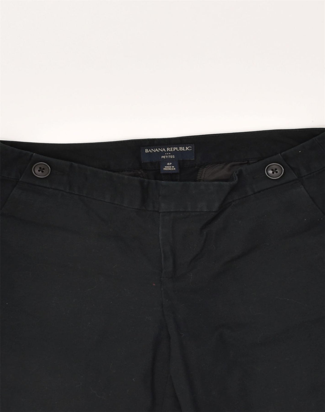 BANANA REPUBLIC Womens Petite Chino Shorts US 4 Small W27 Black Cotton | Vintage Banana Republic | Thrift | Second-Hand Banana Republic | Used Clothing | Messina Hembry 