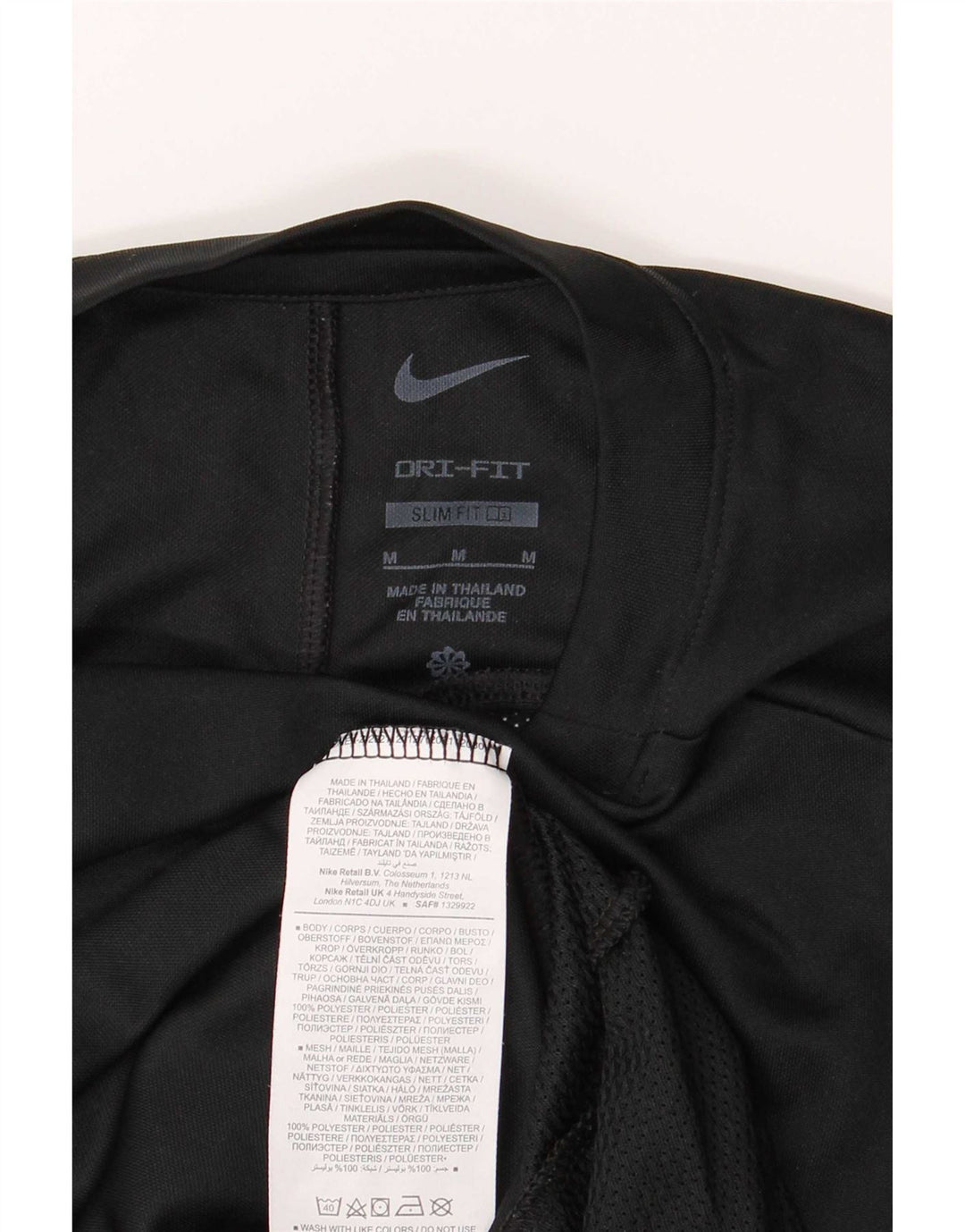 Мужская футболка Nike Dri Fit Slim, верх среднего размера, черный полиэстер