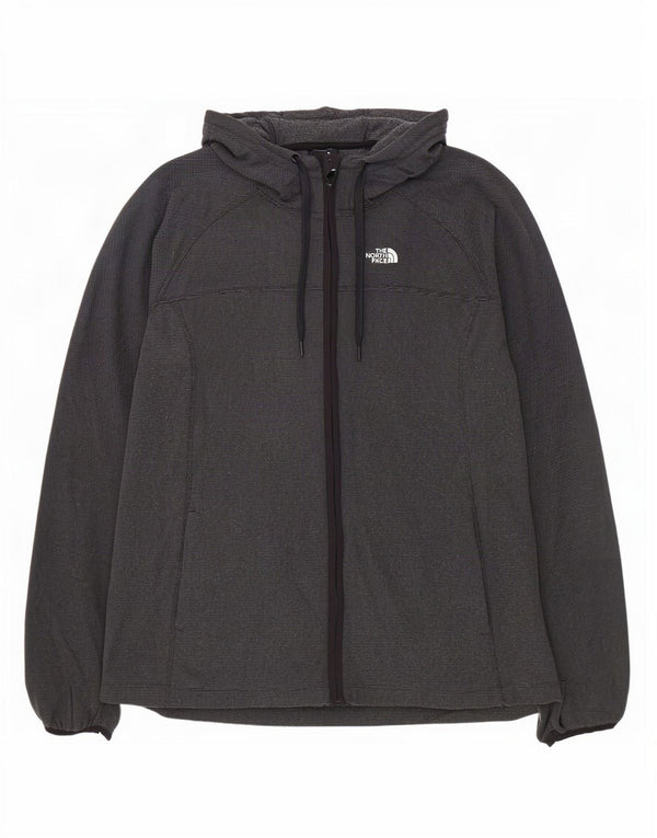 Женский флисовый свитер с капюшоном на молнии The North Face UK 18 XL, серый в тонкую полоску