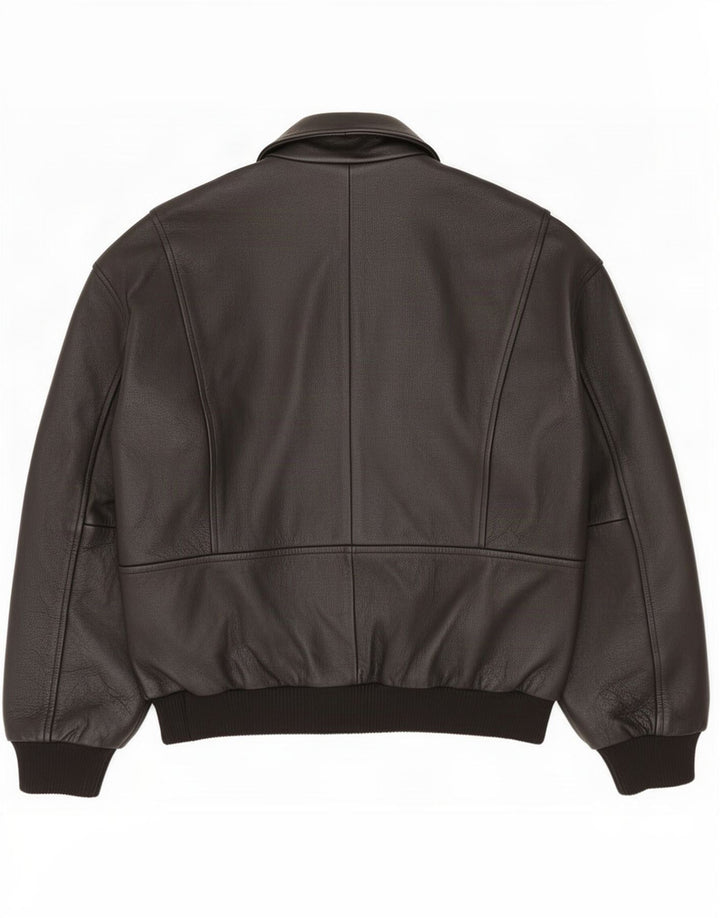 Винтажная мужская кожаная куртка IT 52 XL Черная
