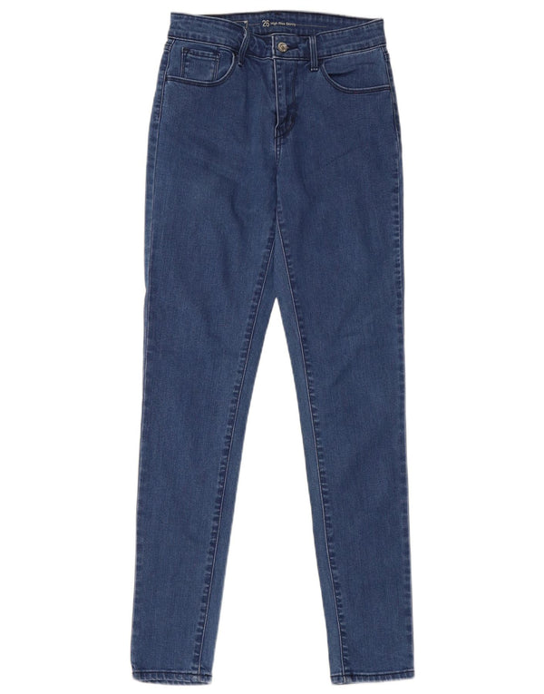Женские джинсы скинни Levi's с высокой посадкой W26 L30, синий хлопок